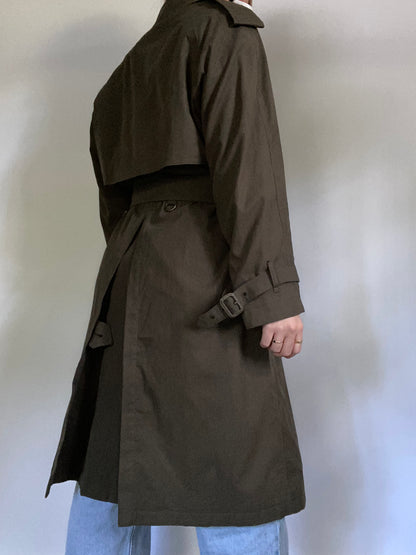 Burberry Nova Check Olive Green Trench Size M/L