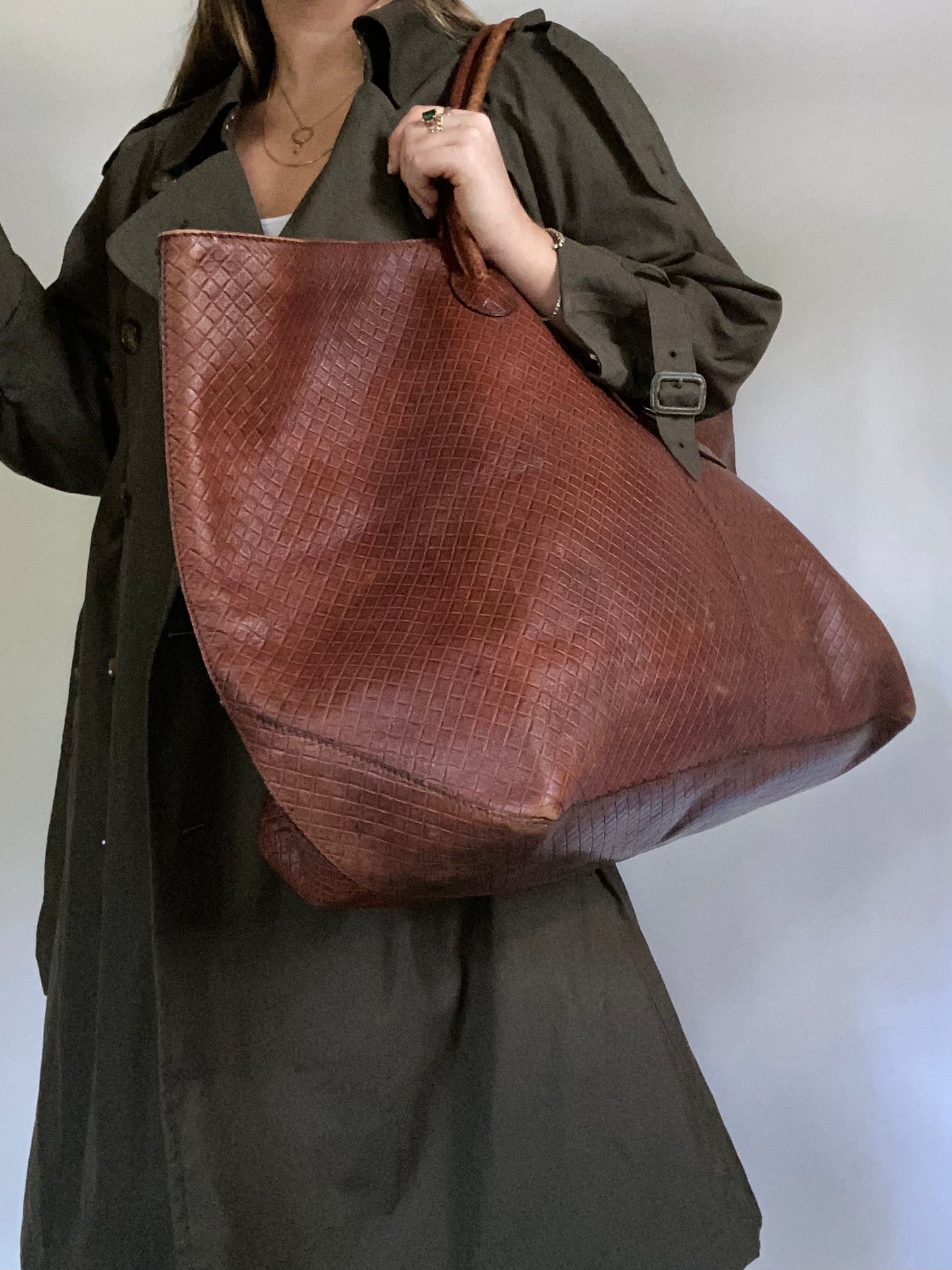 Bottega Veneta Cognac Travel Bag