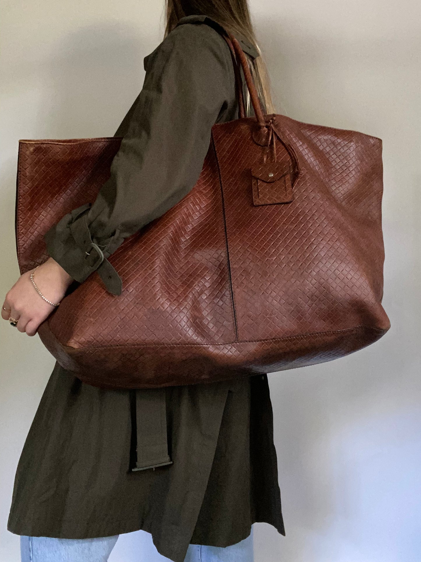 Bottega Veneta Cognac Travel Bag