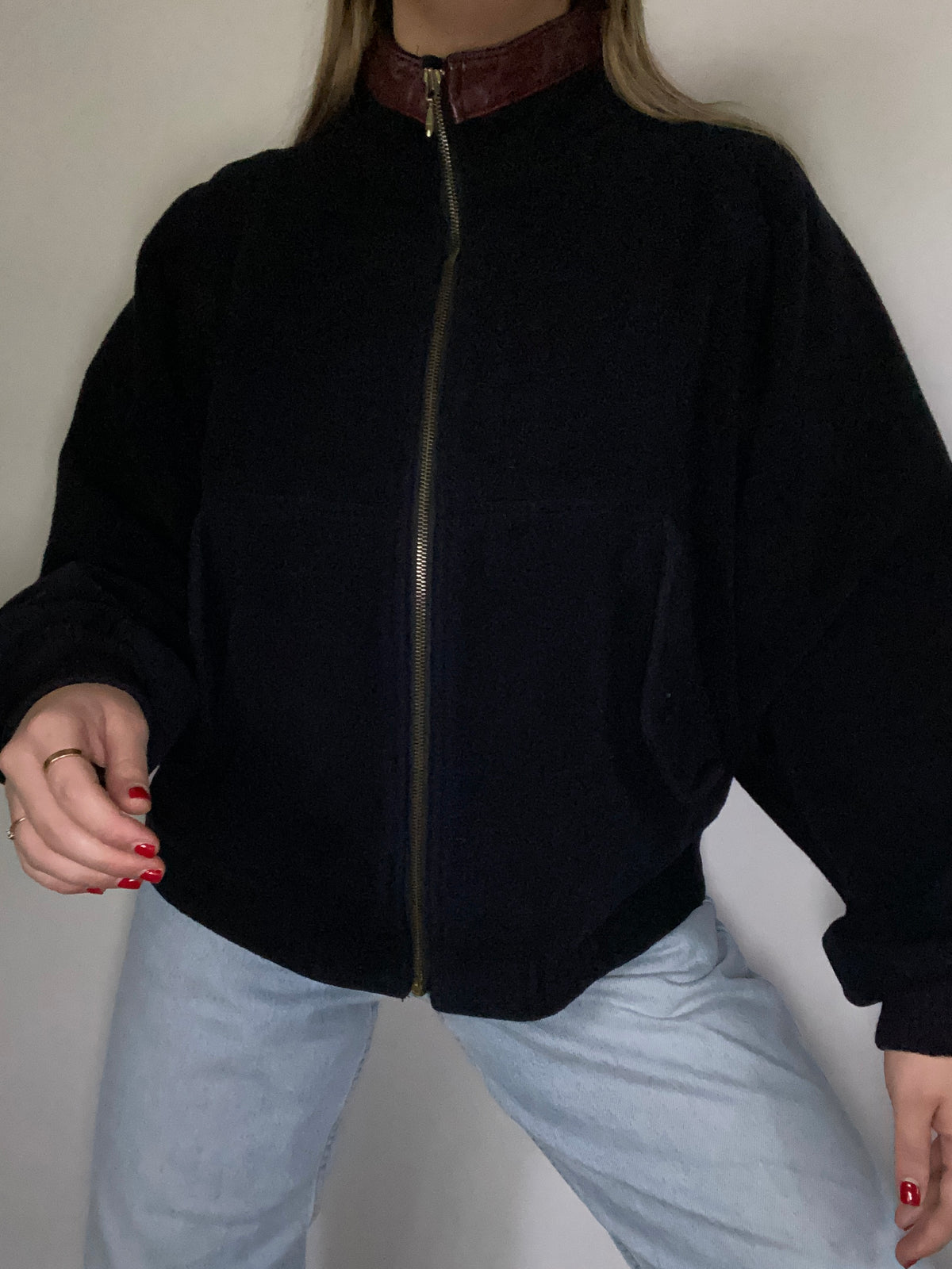 Vintage Yves Saint Laurent Wool Bomber Jacket Size M/L