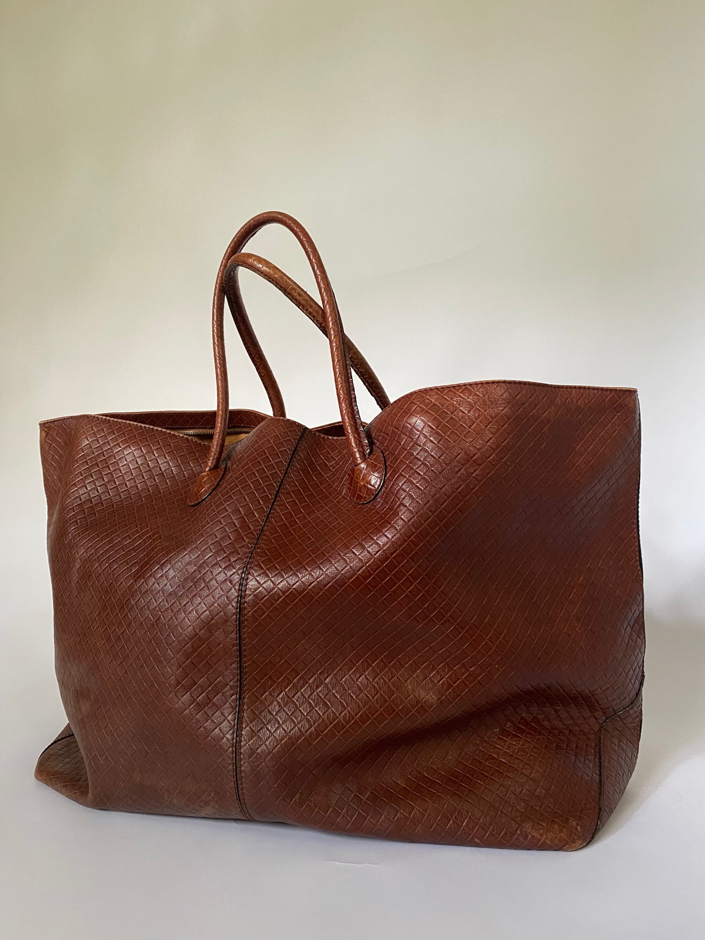 Bottega Veneta Cognac Travel Bag