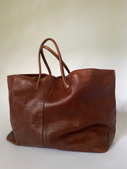 Bottega Veneta Cognac Travel Bag