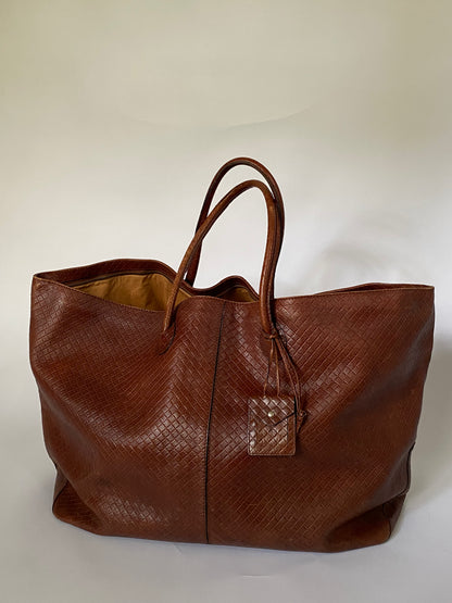 Bottega Veneta Cognac Travel Bag