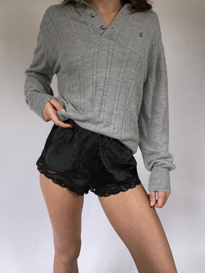 Christian Dior Black Satin Slip Shorts Size XS