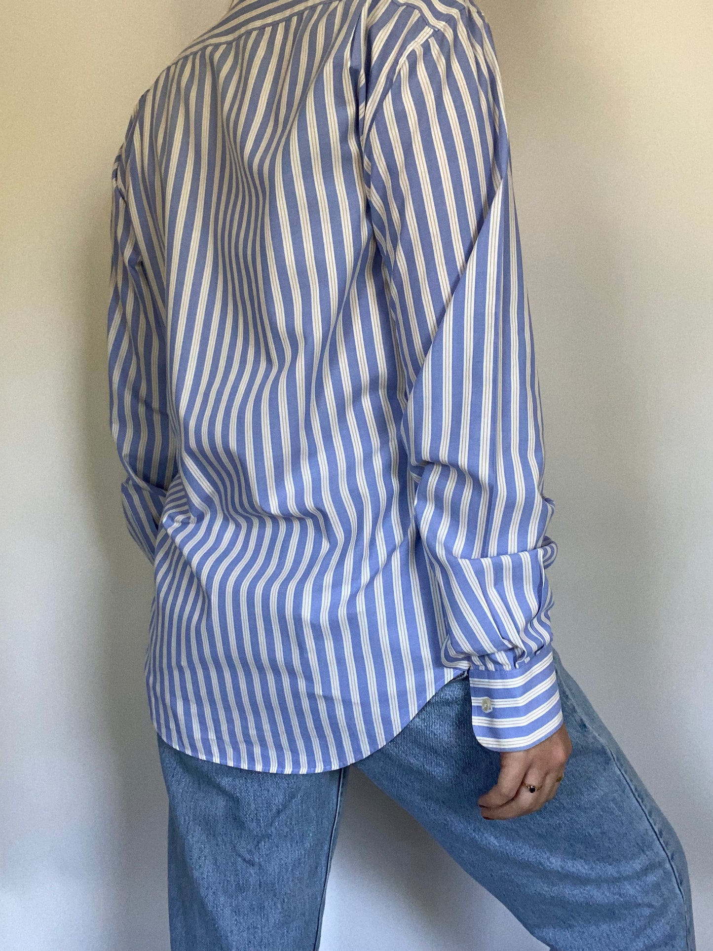 Yves Saint Laurent Logo Striped Button Up Size S/M