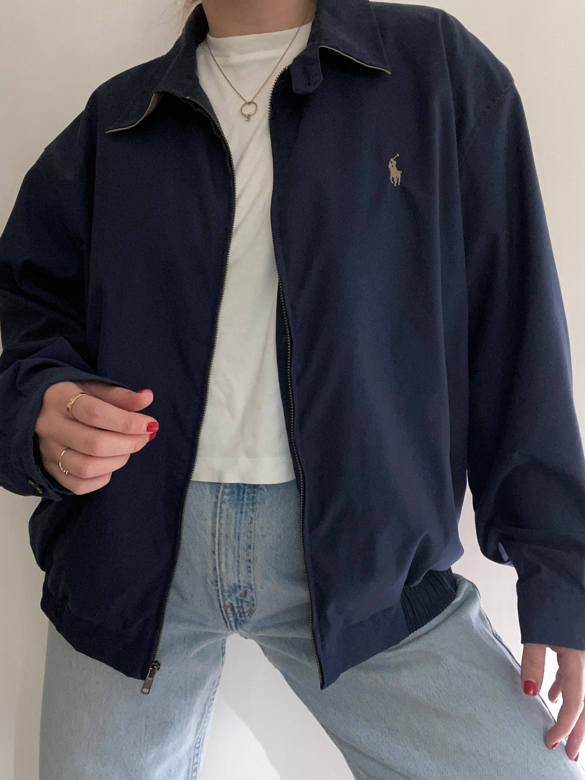 Vintage Ralph Lauren Navy Bomber Size L/XL