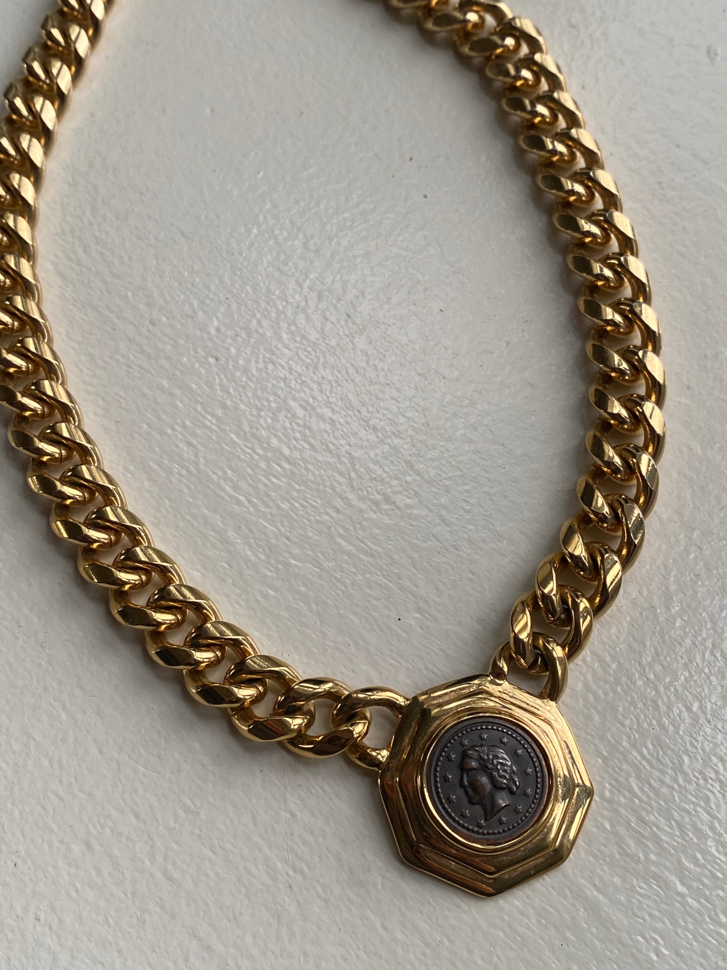 Coin Pendant Cuban Link Necklace