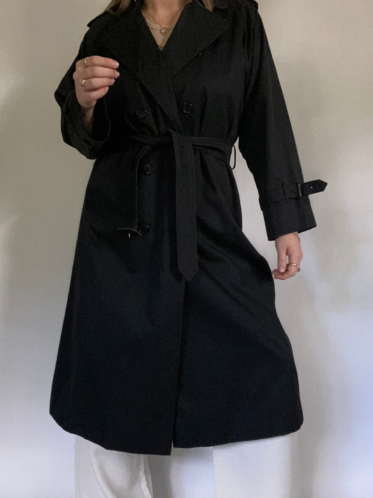Burberry Nova Check Black Trench Size M
