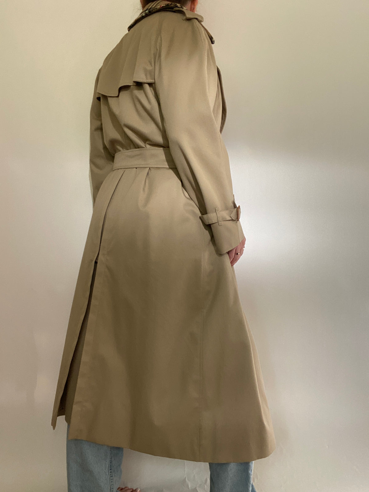 Vintage Burberry Nova Check Khaki Trench Size 8