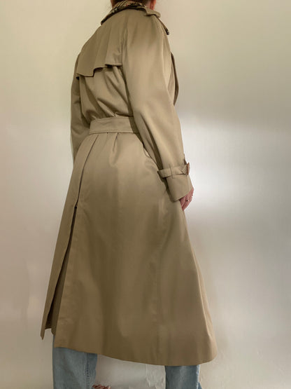 Vintage Burberry Nova Check Khaki Trench Size 8