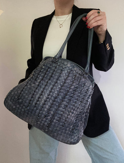 Vintage Bottega Veneta Intrecciato Tornabuoni Dome Bag