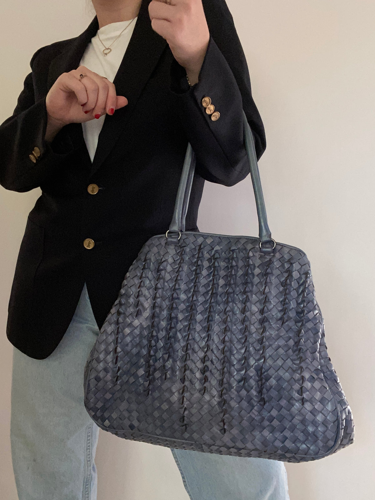 Vintage Bottega Veneta Intrecciato Tornabuoni Dome Bag