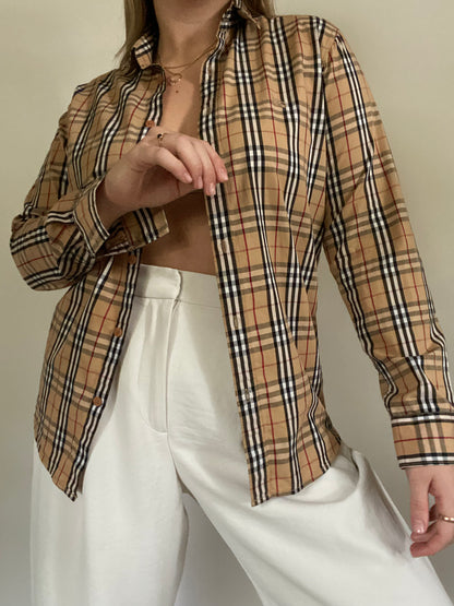 Burberry Nova Check Pattern Button Up Size S