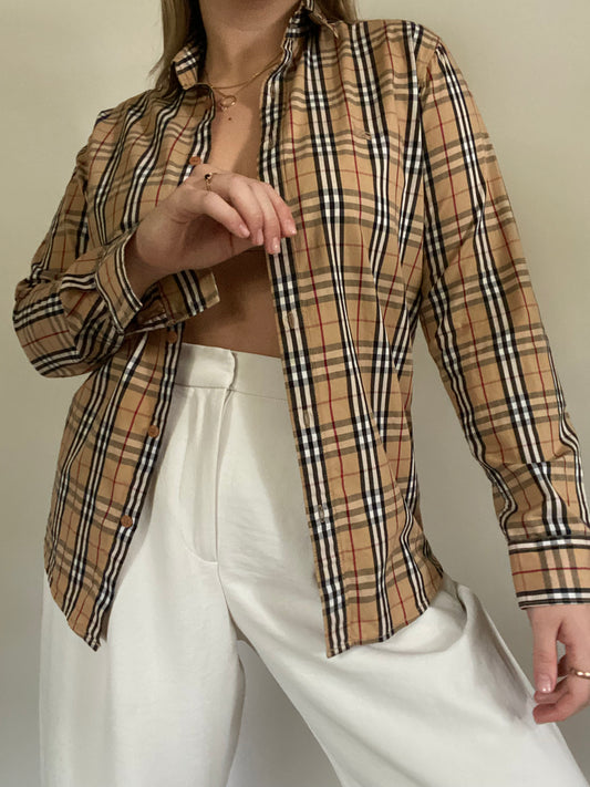 Burberry Nova Check Pattern Button Up Size S