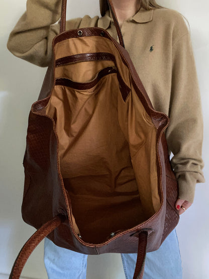 Bottega Veneta Cognac Travel Bag