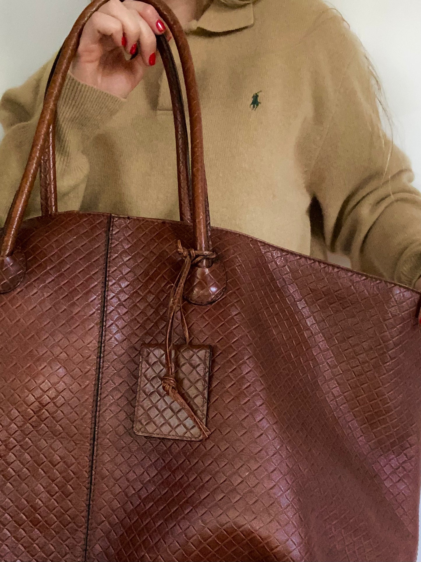 Bottega Veneta Cognac Travel Bag