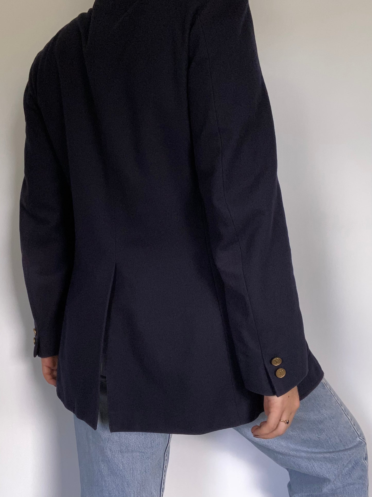 Yves Saint Laurent Logo Navy Blazer Size S/M