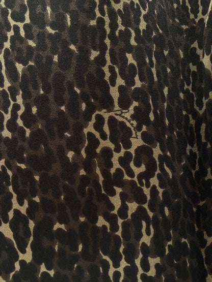 Vintage Burberry Monogram Leopard Silk Blouse Size L