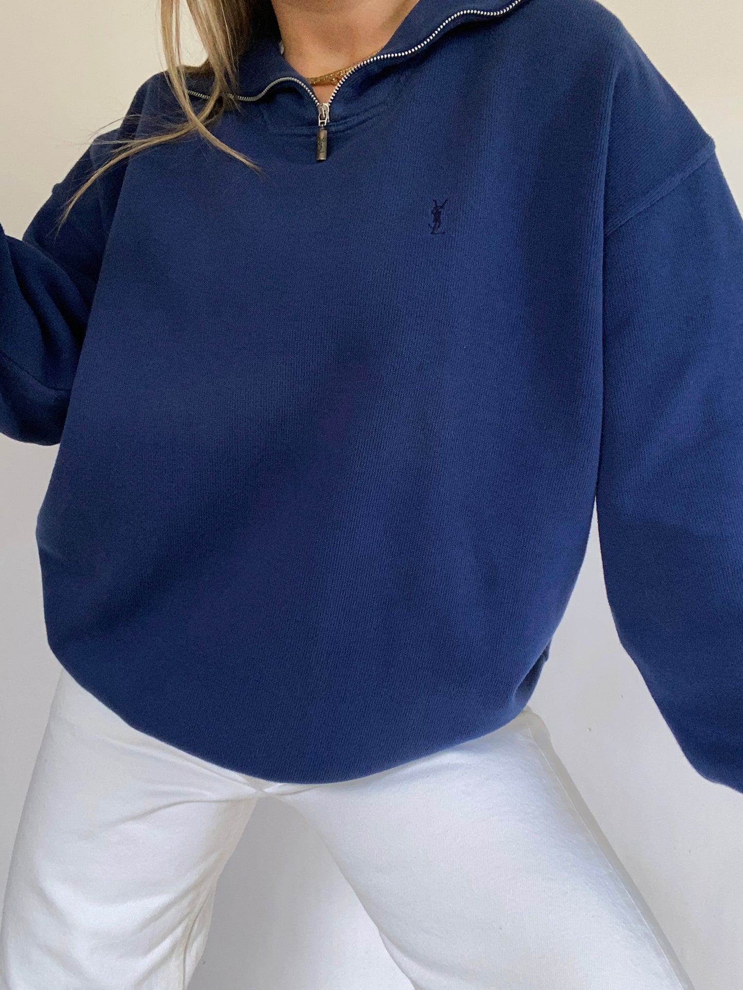 Yves Saint Laurent Logo Quarter Zip Size L/XL