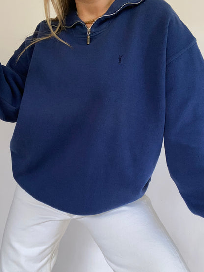 Yves Saint Laurent Logo Quarter Zip Size L/XL