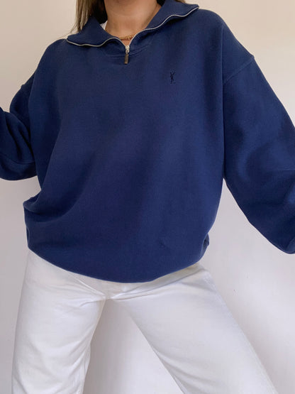 Yves Saint Laurent Logo Quarter Zip Size L/XL
