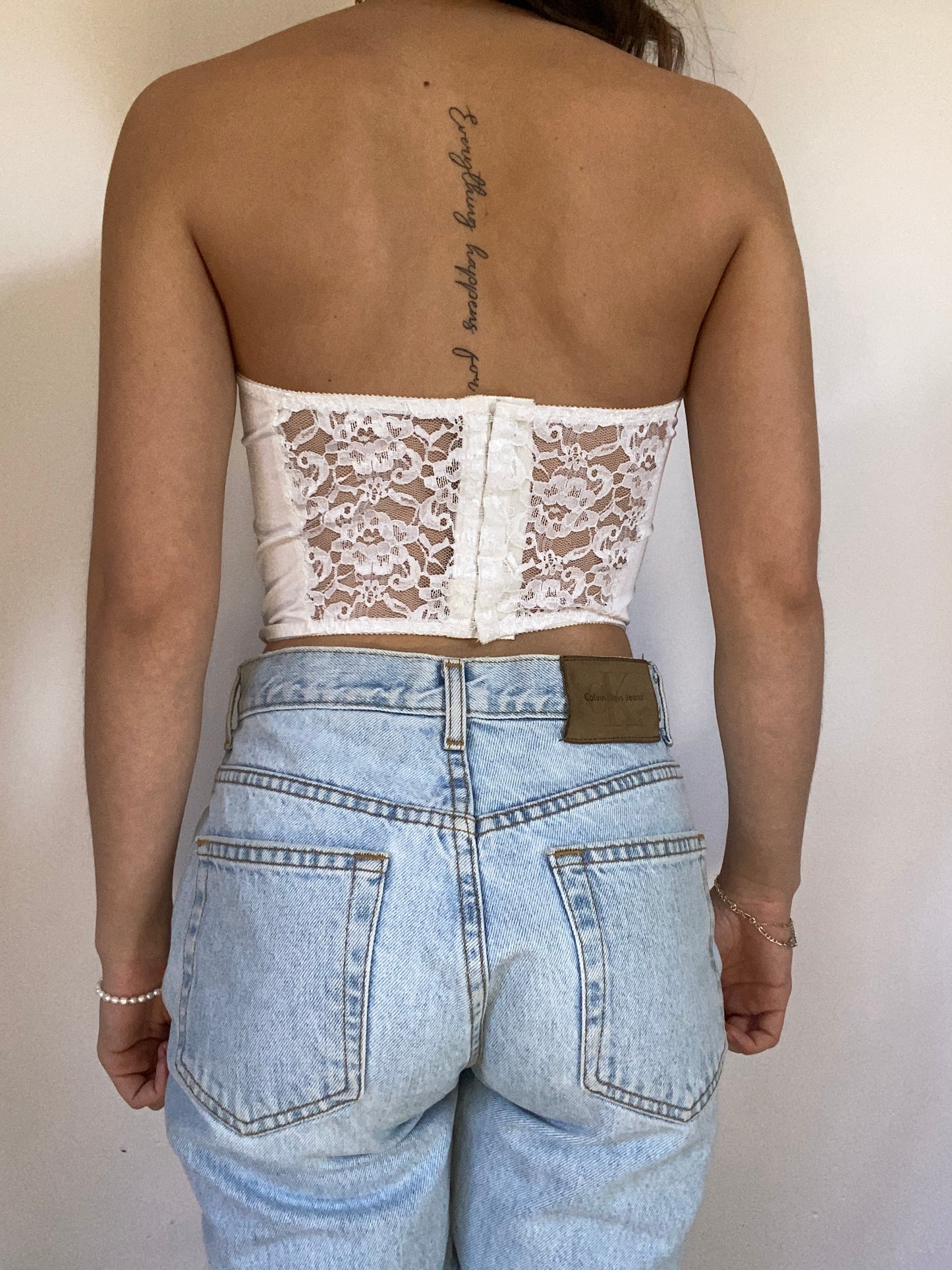 Christian Dior White Lace Corset Bustier Size S/M