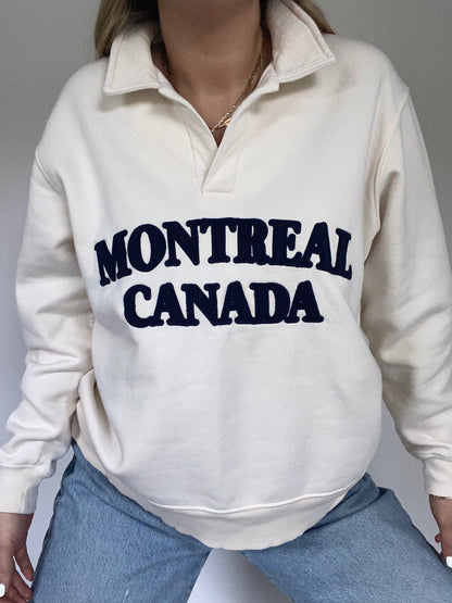 Ivory Montreal Canada Polo Pullover Size M