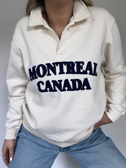 Ivory Montreal Canada Polo Pullover Size M