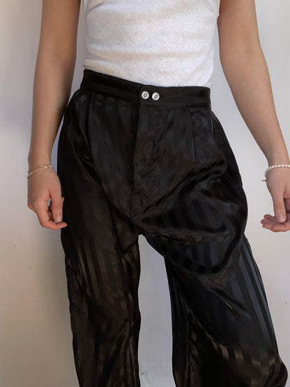 Christian Dior Striped Satin Slip Pants Size S/M
