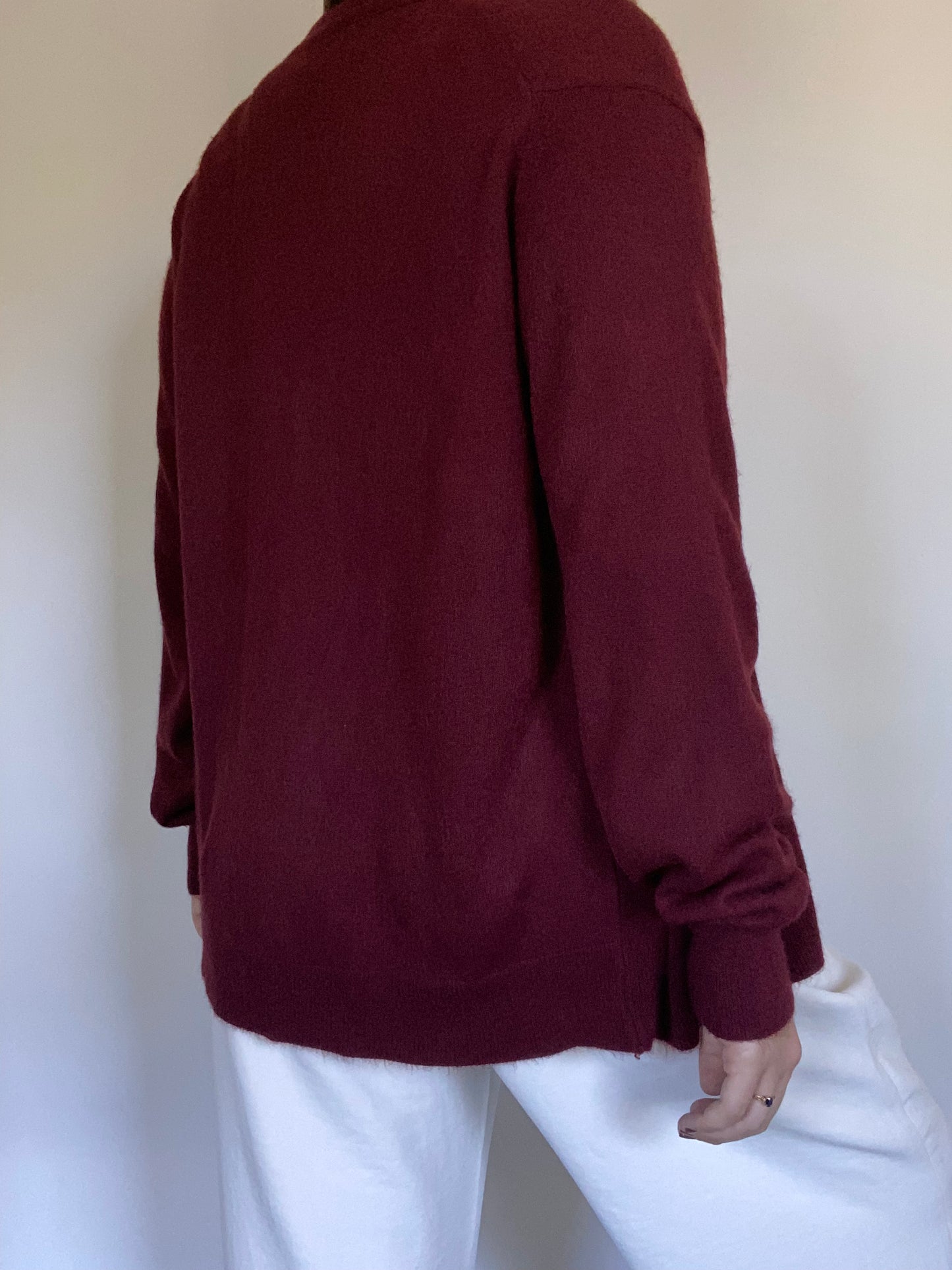 Christian Dior Logo Maroon Cardigan Size L