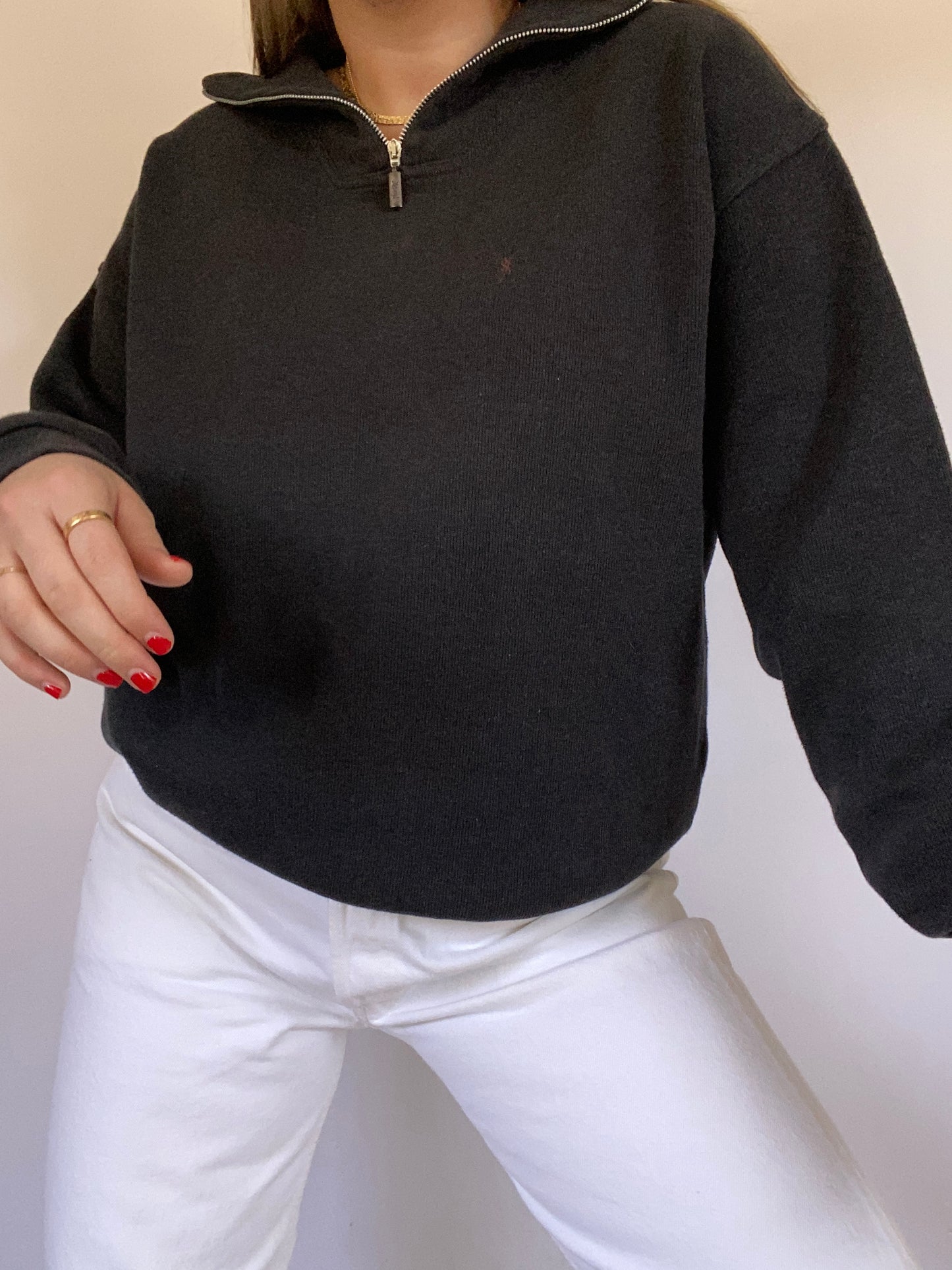 Yves Saint Laurent Logo Quarter Zip Size L/XL