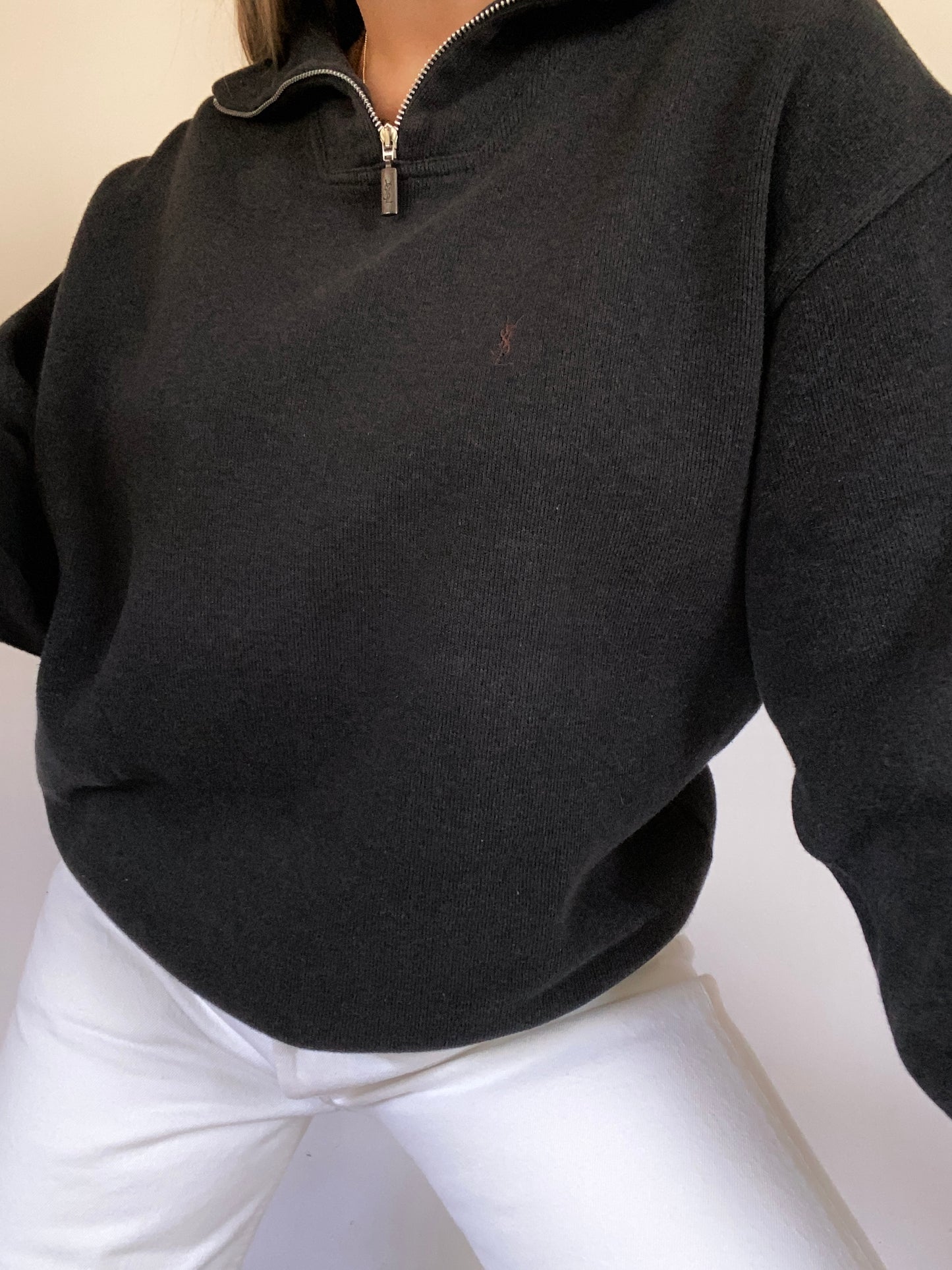 Yves Saint Laurent Logo Quarter Zip Size L/XL