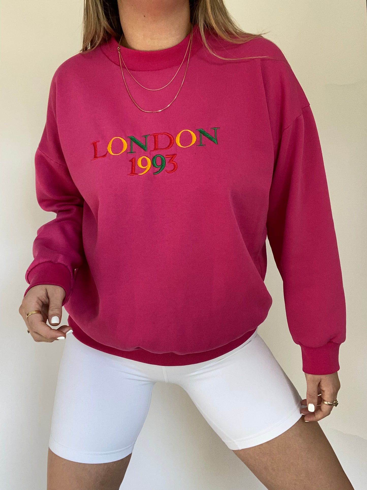 1993 Hot Pink London Crewneck Pullover Size M