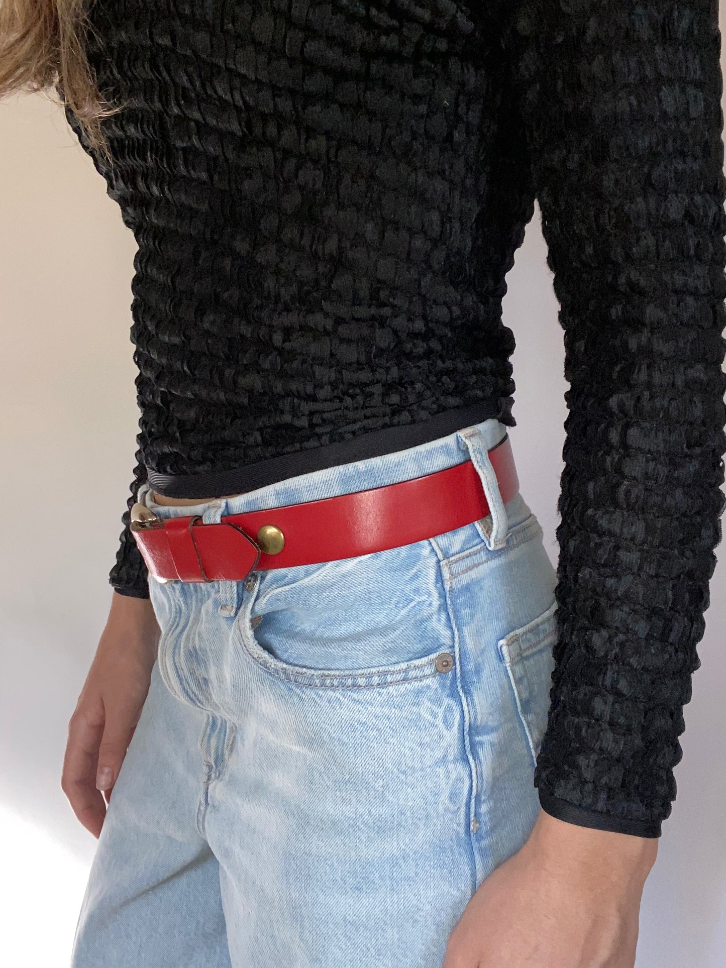 Givenchy Red Leather Belt Size XS