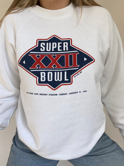 1988 Super Bowl XXII Graphic Pullover Size S/M