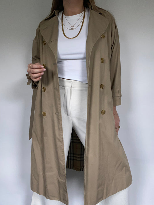 Nova Check Khaki Burberry Trench Size S/M