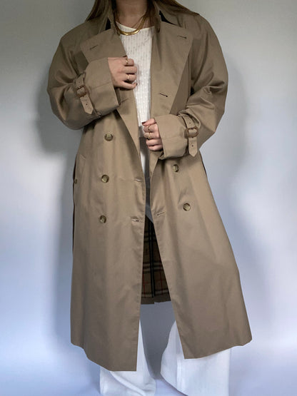 Nova Check Khaki Burberry Trench Size M/L