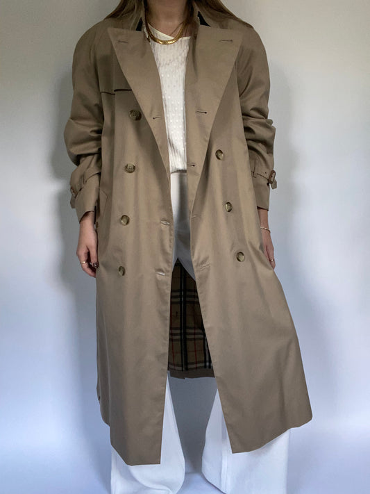 Nova Check Khaki Burberry Trench Size M/L