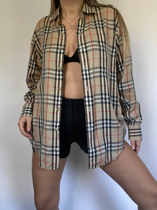 Burberry Nova Check Pattern Button Up Size M/L
