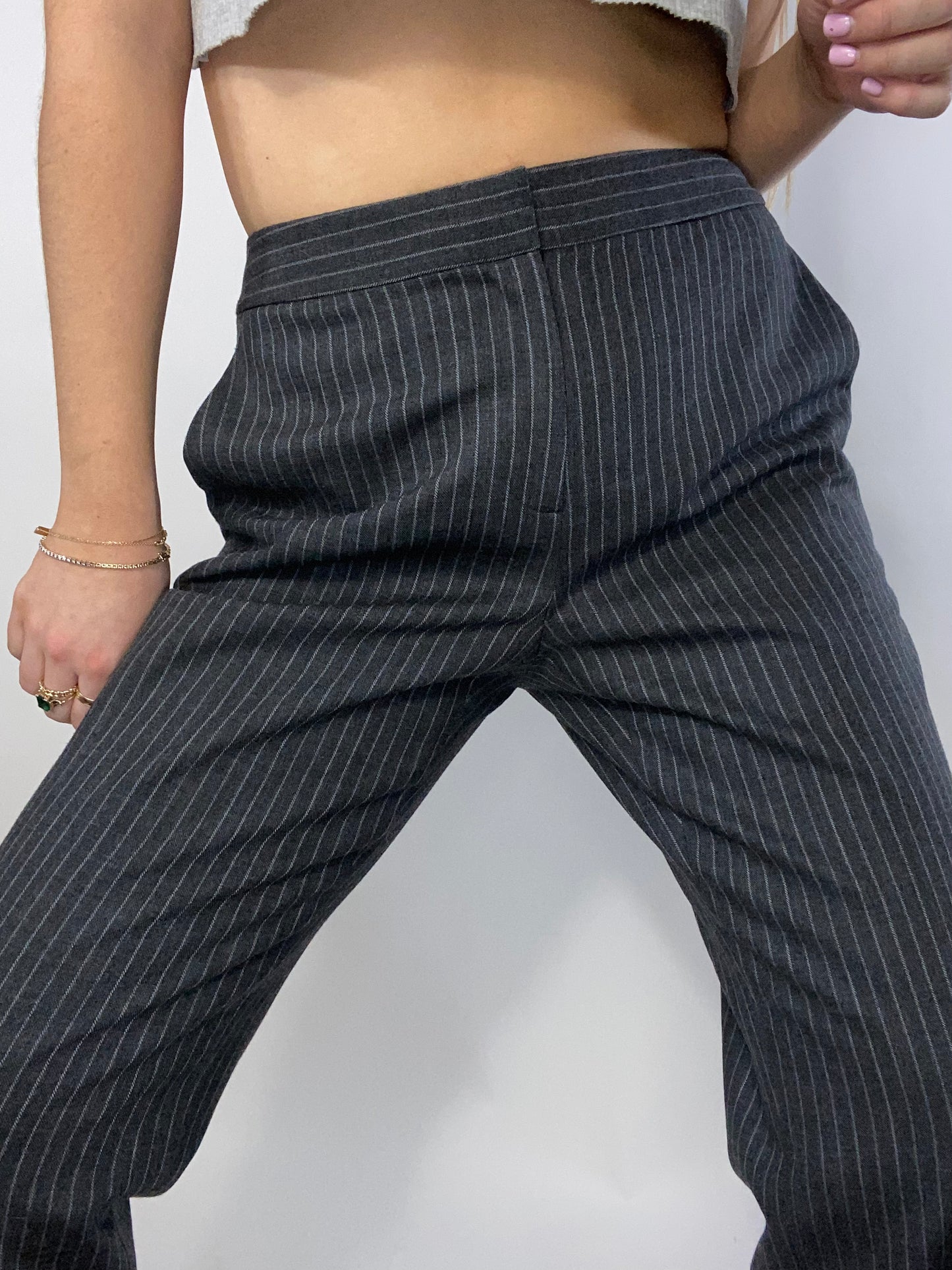 Ralph Lauren Grey Pinstriped Trousers Size 6/8