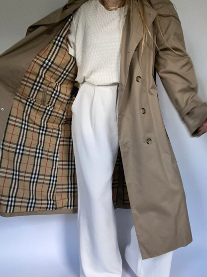 Nova Check Khaki Burberry Trench Size M/L