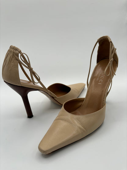 Gucci Nude Leather D'Orsay Pumps Size 7