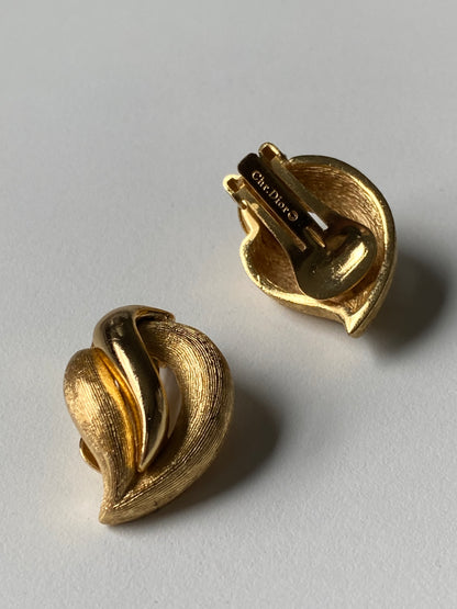 Christian Dior Gold Tone Chunky Earrings