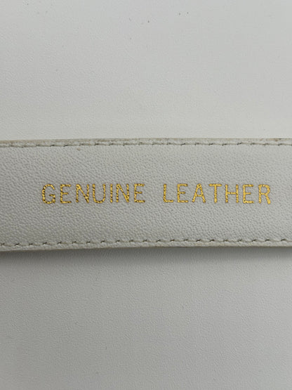 White Textured Leather Belt Size M/L