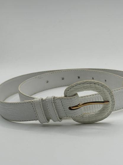 White Textured Leather Belt Size M/L