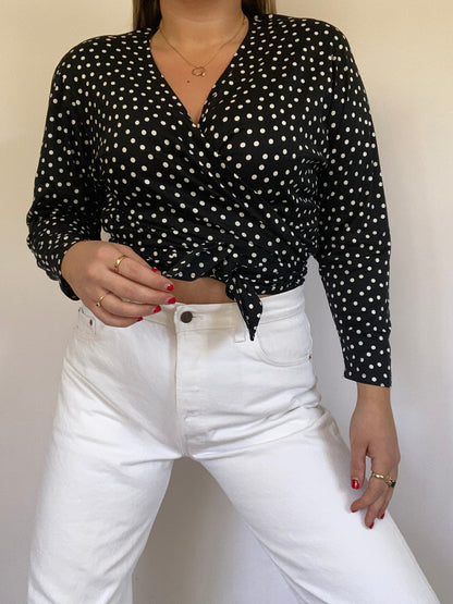 Jaeger Polka Dot Cotton Skirt Set Size M