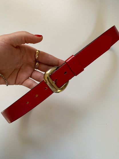 Givenchy Red Leather Belt Size XS