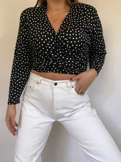 Jaeger Polka Dot Cotton Skirt Set Size M