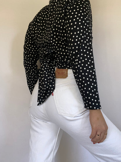 Jaeger Polka Dot Cotton Skirt Set Size M