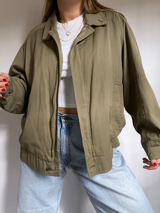 Nova Check Olive Green Burberry Bomber Size M/L